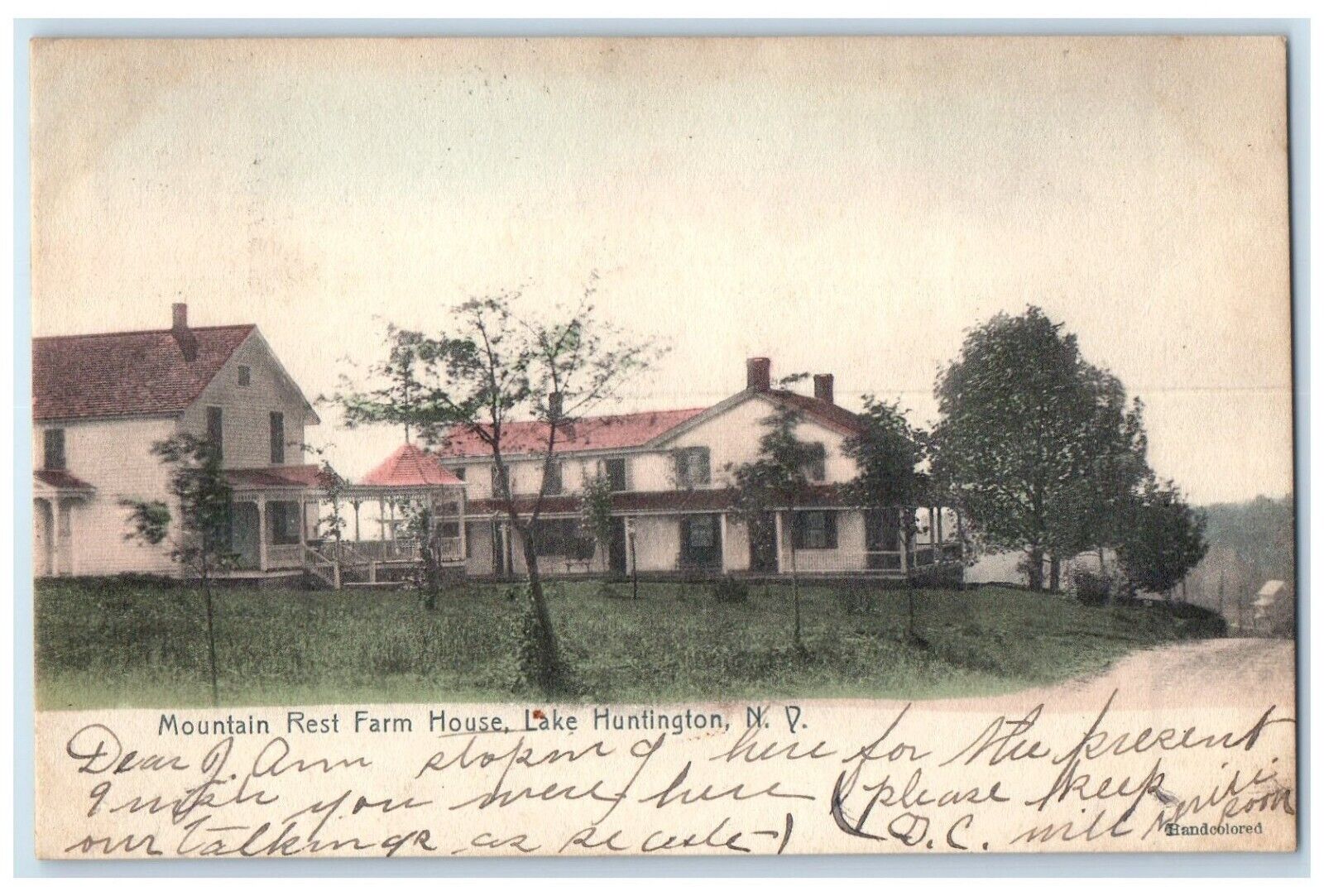 1905 Mountain Rest Farm House Lake Huntington New York Antique Vintage Postcard