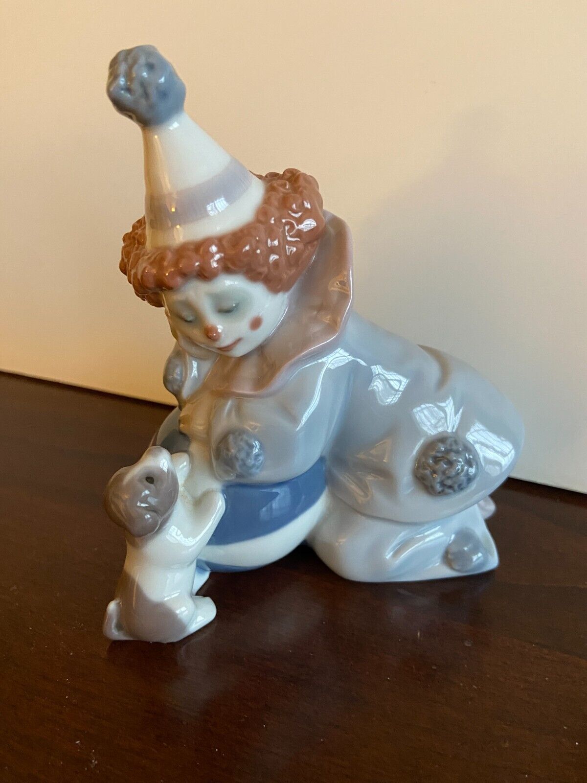 Lladro Figurine #5278 Pierrot/Clown With Puppy/Dog & Ball   PERFECT 