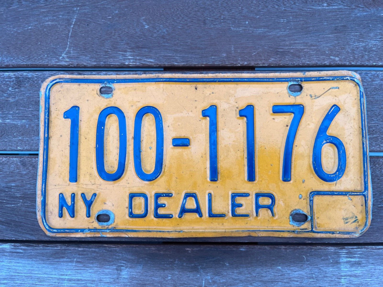 New York State Dealer License Plate 100 1176