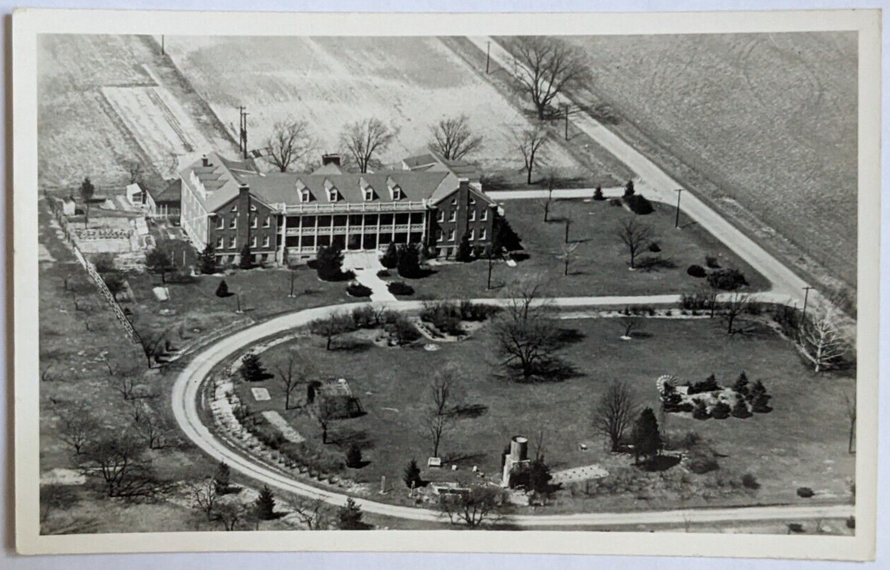 Sidney Ohio Dorothy Love Presbyterian Home Aerial View Vintage RPPC Postcard B5