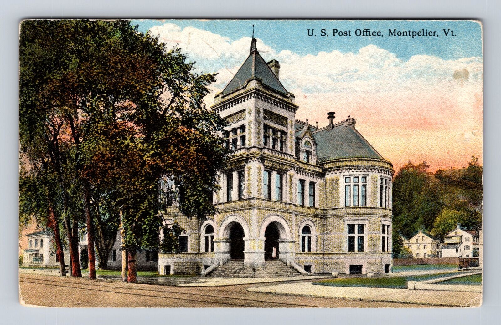 Montpelier VT-Vermont, United States Post Office, Vintage c1922 Postcard