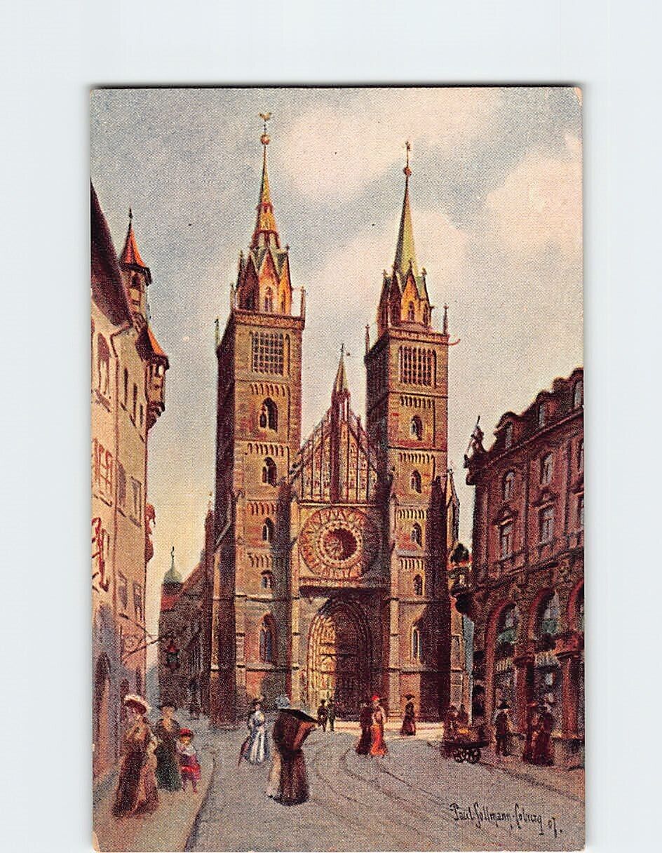 Postcard St. Lawrence Church Nuremberg Germany