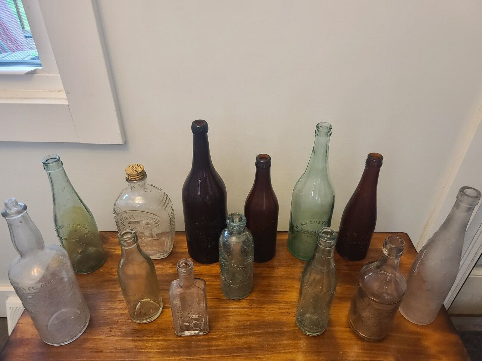 13 Antique Beer/Soda Water/Medicine Bottles, Ect. all different 