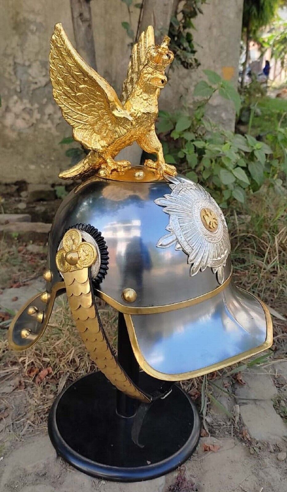 Handmade Imperial Russian Horse Guard Officers's Helmet- German Picklehaube