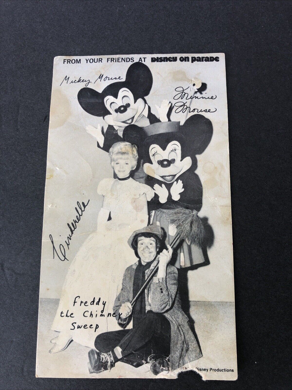 Vintage 1970\'s Disney On Parade Promotional Card Mid South Coliseum Memphis TN