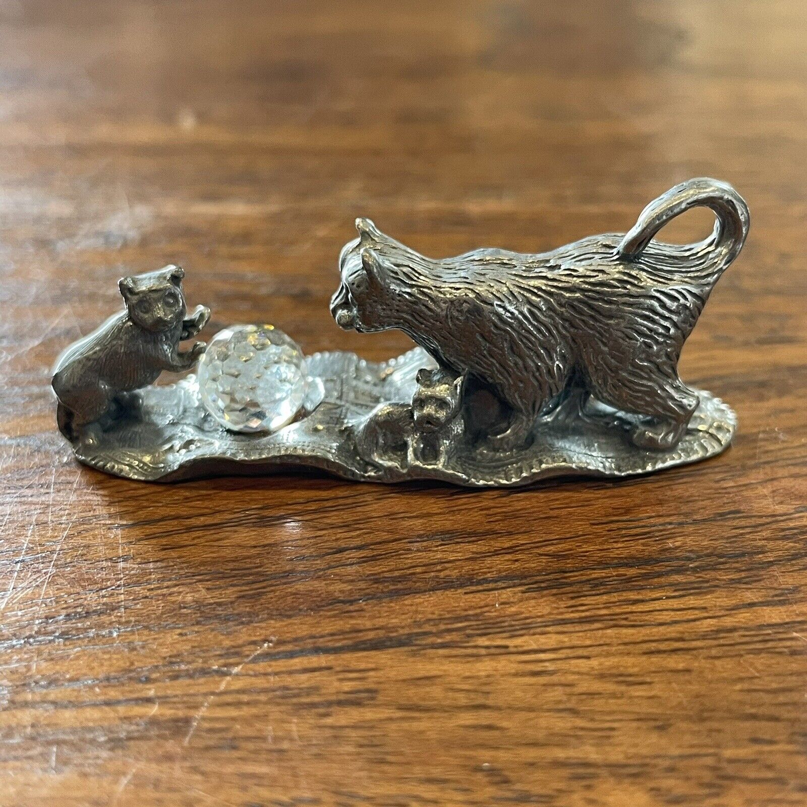 SCM A2  Pewter Cats Playing Cat Miniatures Animal 2\