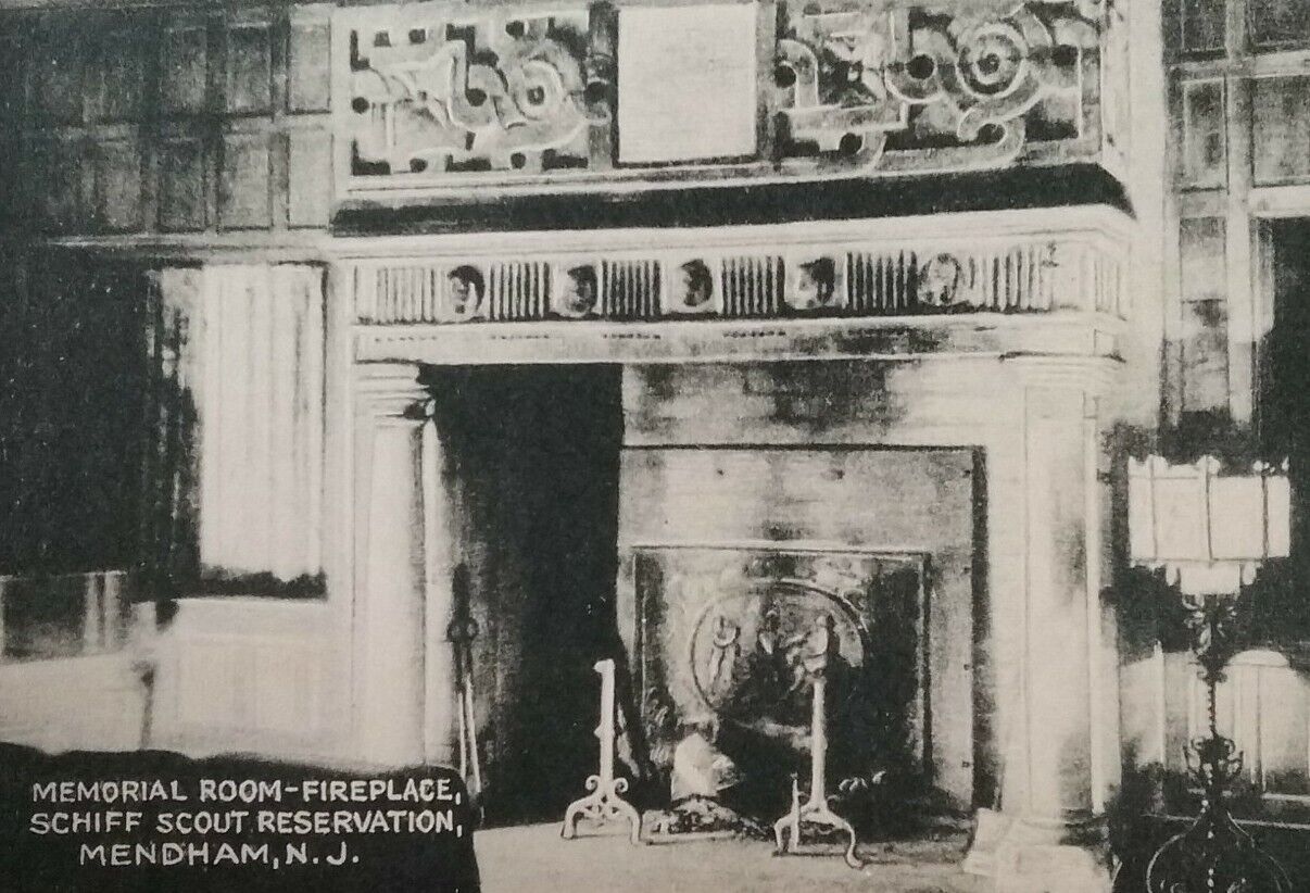 BSA SCHIFF SCOUT RESERVATION Mendham NJ Boy Scouts Lodge Fireplace Circa 1950