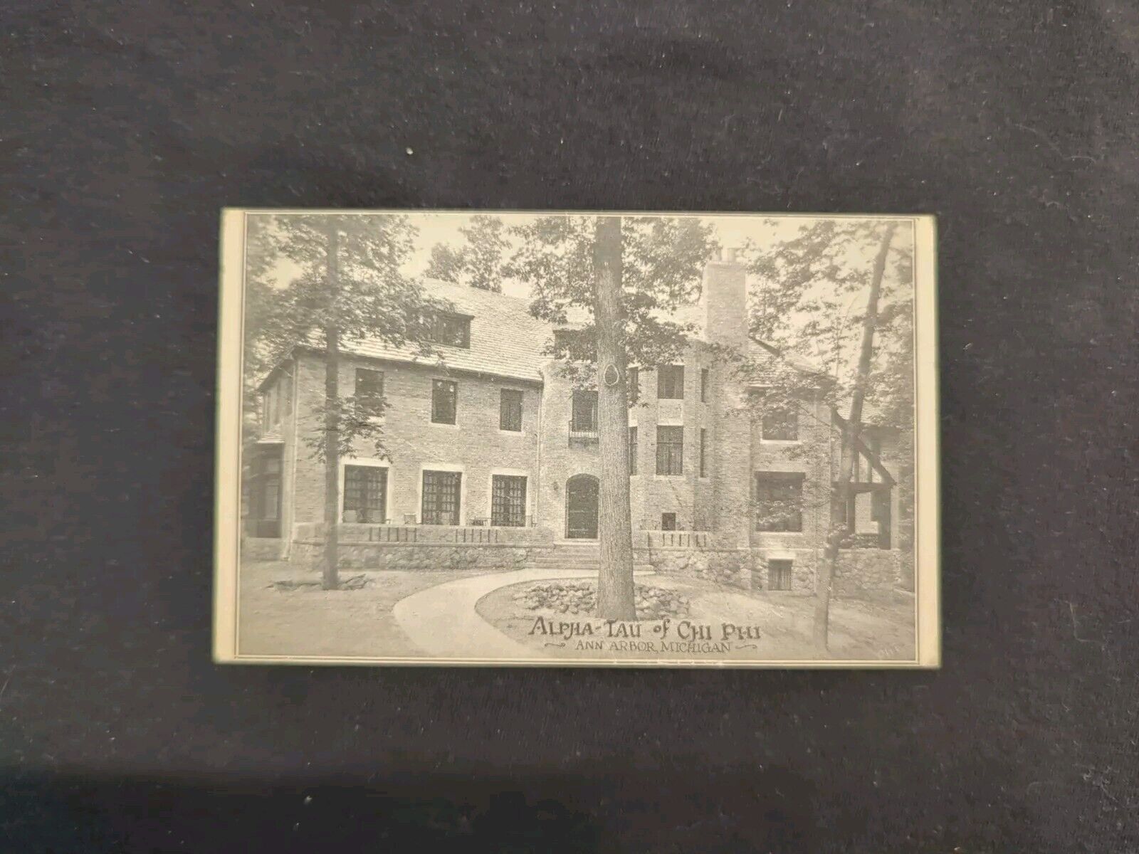 Vintage Postcard MI Ann Arbor University Of Michigan Alpha Tau Of Chi Phi