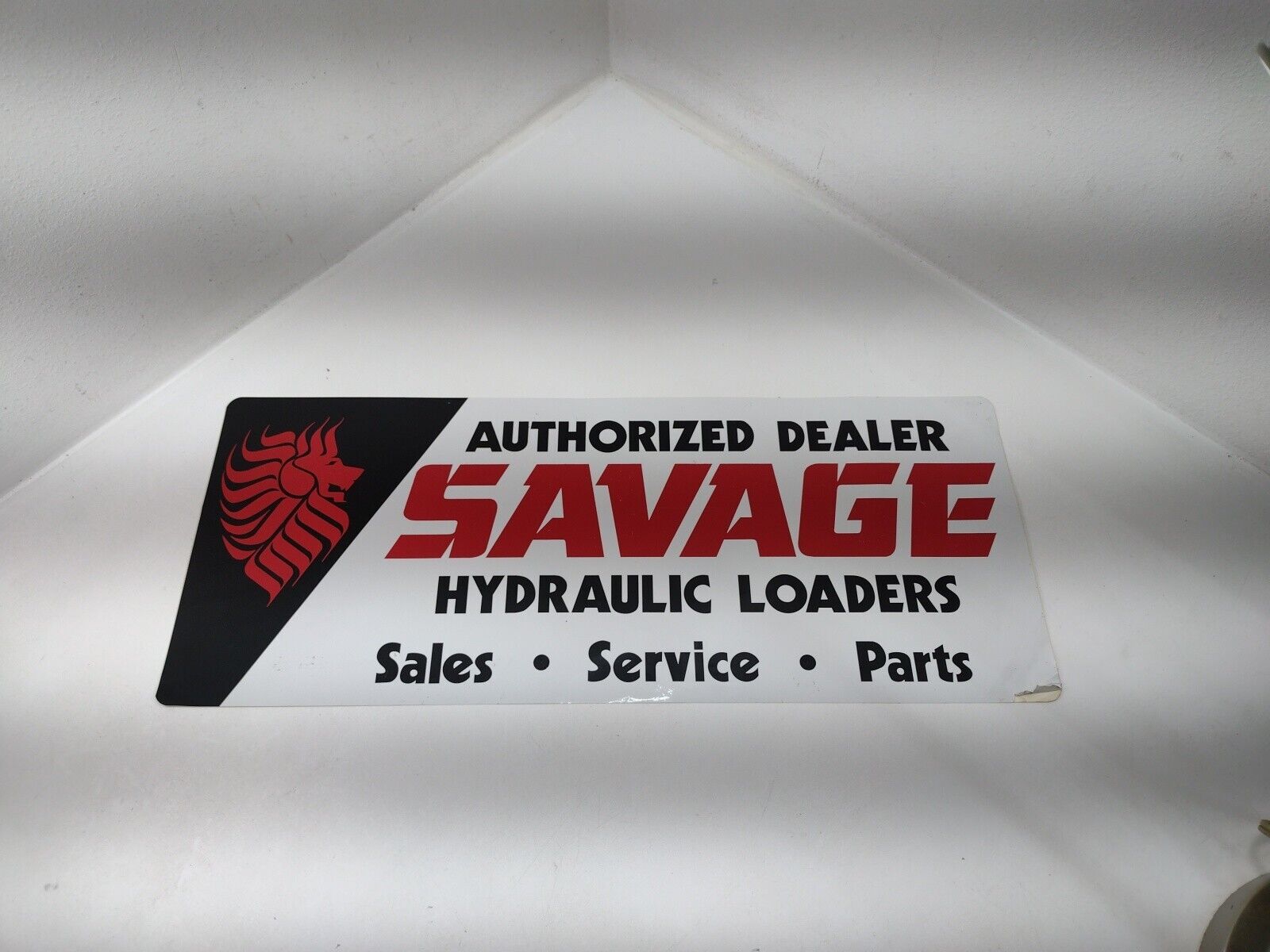 Original Vintage Savage Loader Equipment Dealer Decal Sticker Gas Oil 24\