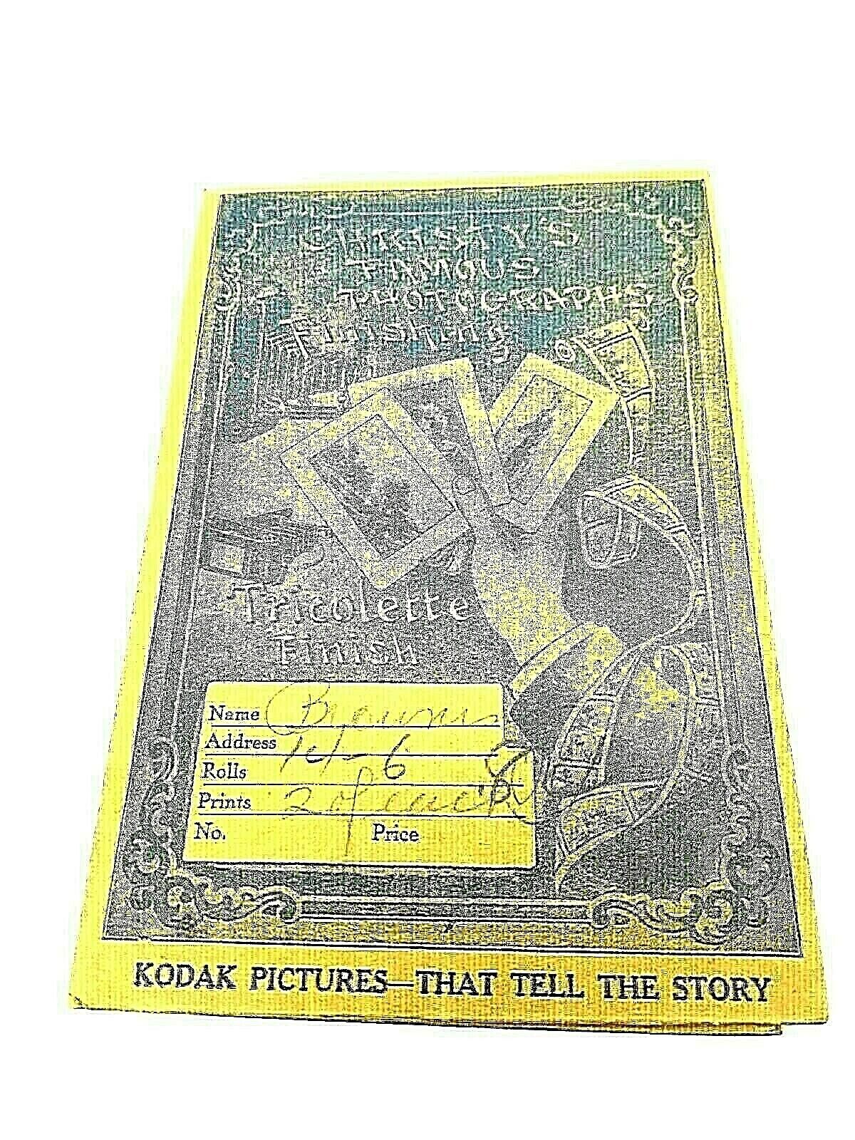 Kodak Camera Film Develop Envelope Prints Pacific Garden Mission Chicago MT Vtg.