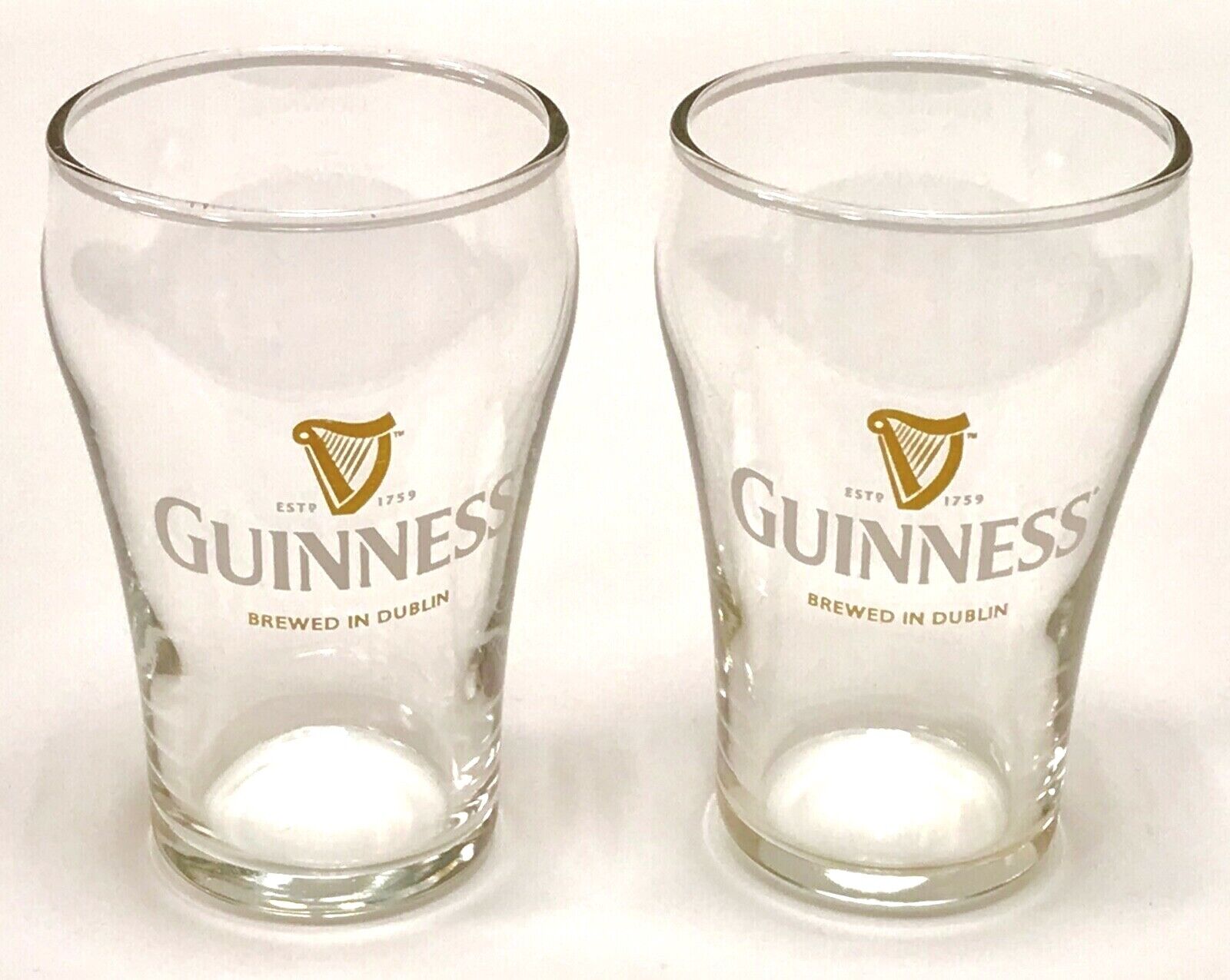 Guinness Harp Tasting Glass - 7 Oz - Set of Two (2) Glasses - New & F/S NOS Rare