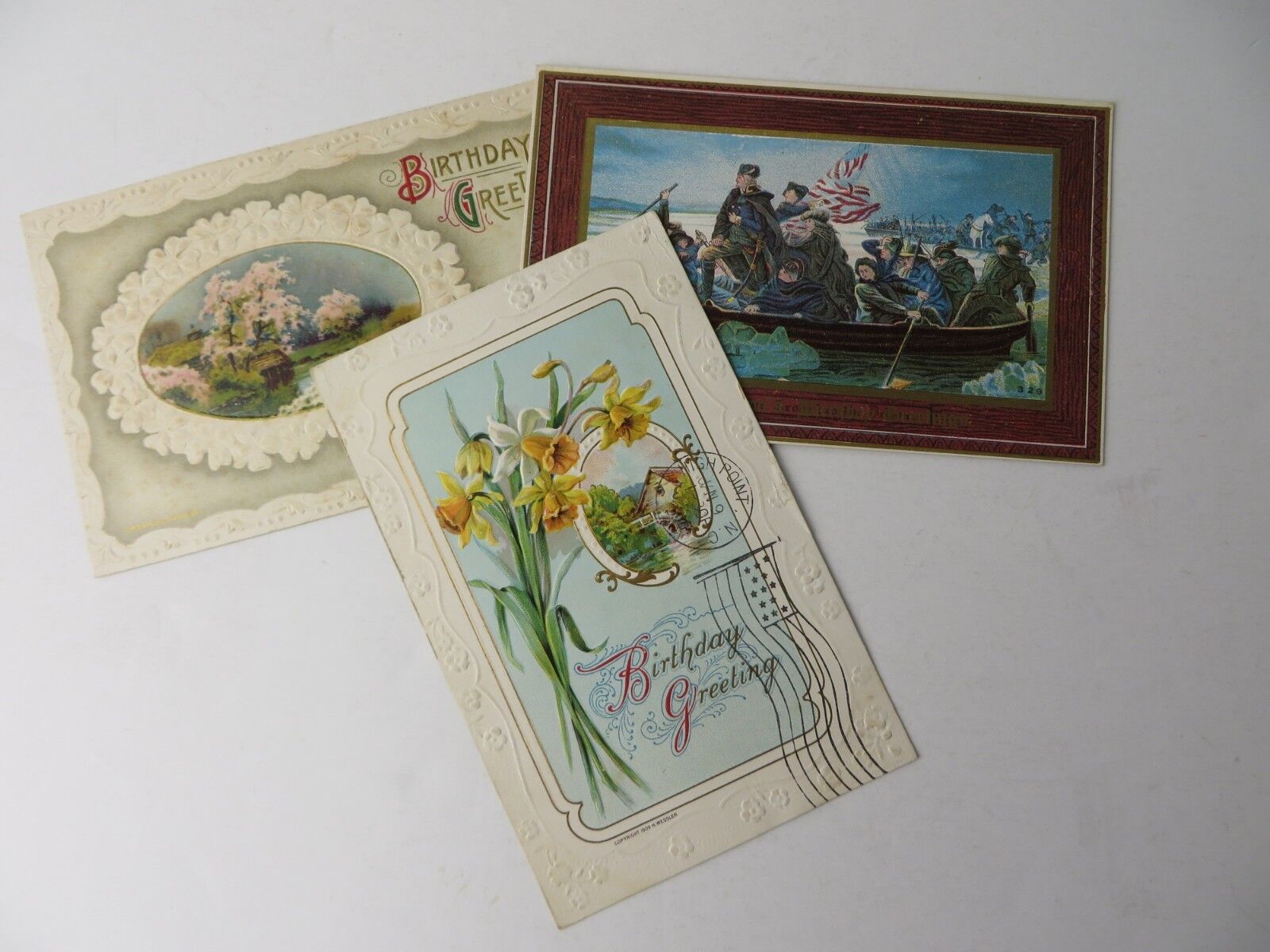 Antique Postcards Birthday Greetings Early 1900\'s Lot of 3 #9121
