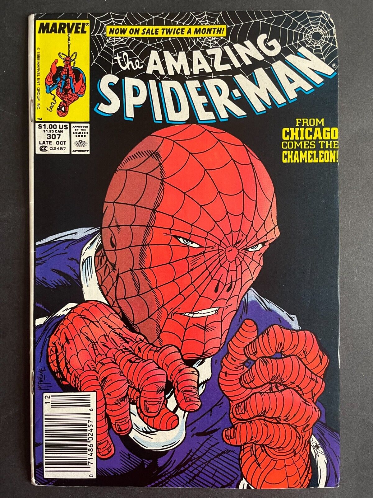 Amazing Spider-Man 307 Marvel 1988 Todd McFarlane Newsstand Mark Jewelers Insert