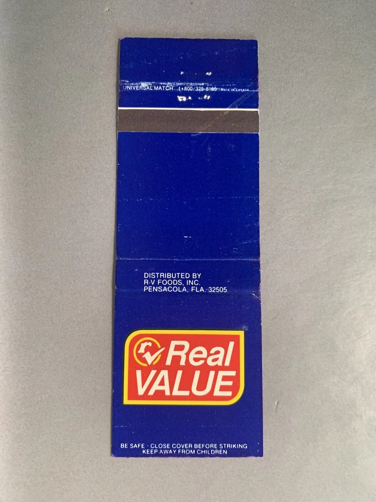 Vintage 1970s-1980s Real Value Products Matchbook Cover Food Logo Vtg