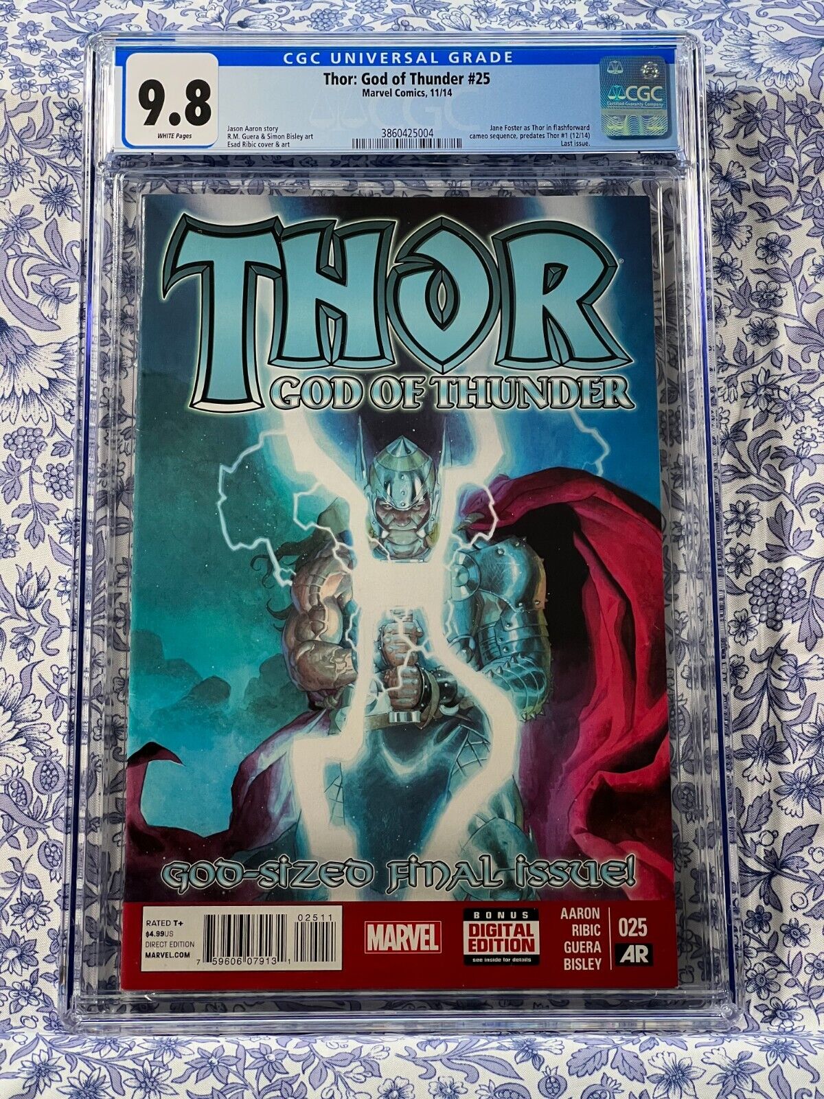 THOR GOD OF THUNDER #25 CGC 9.8 WP Ribic Jane Foster (11/14) predates Thor #1