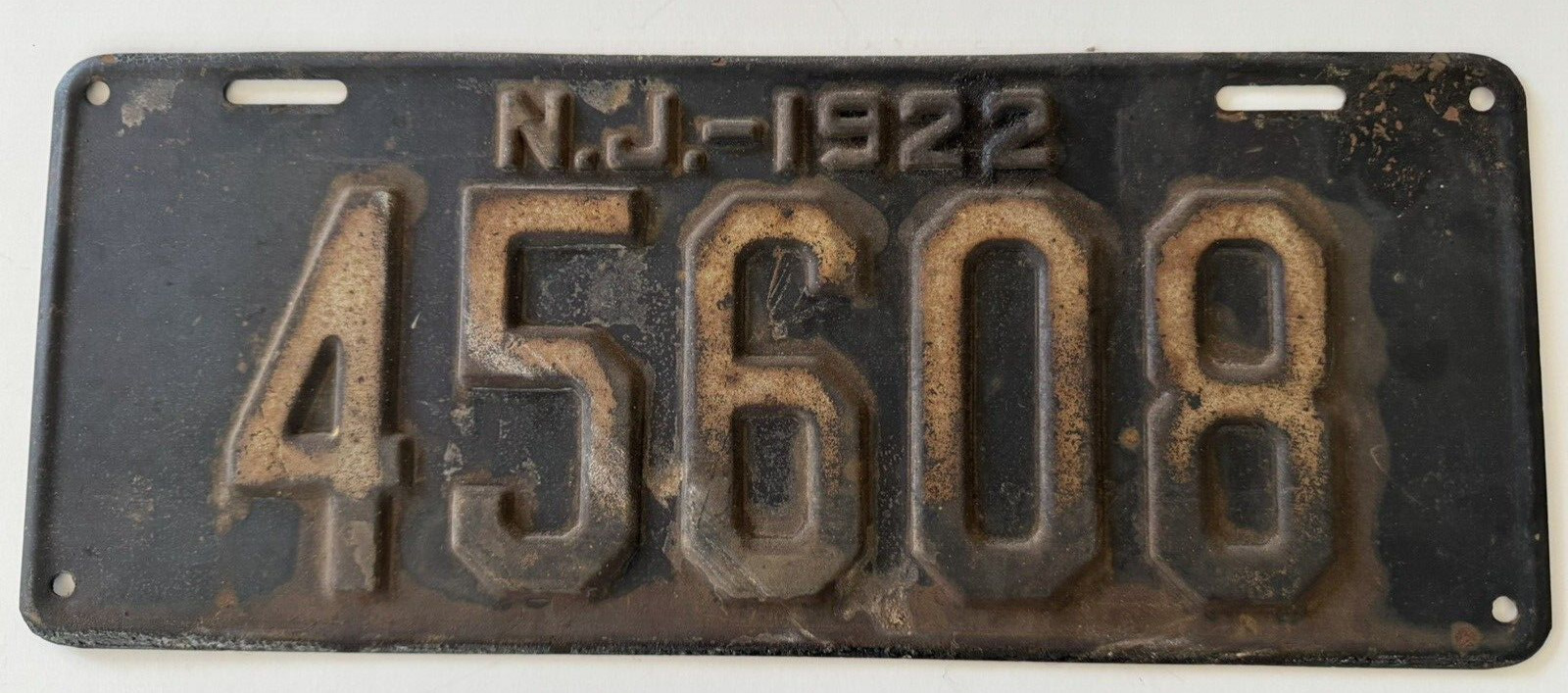 Vintage 1922 New Jersey License Plate 45608