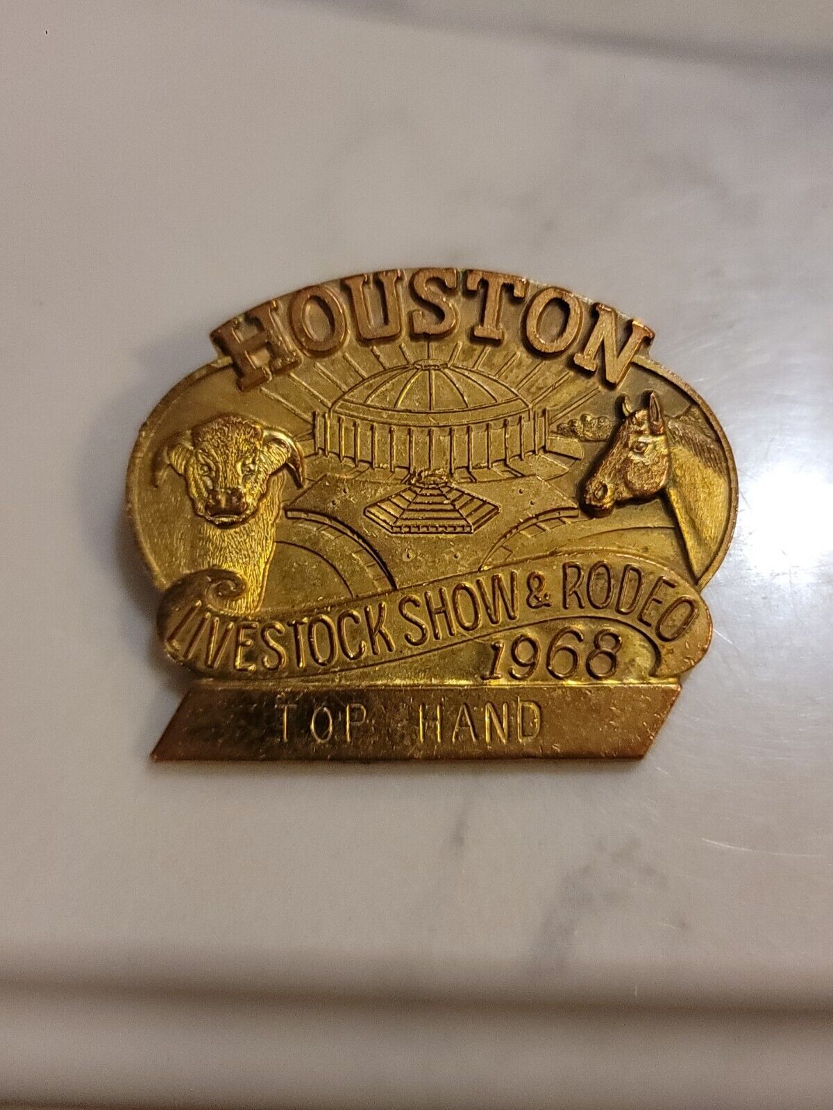 Houston Livestock Show And Rodeo 1968 Top Hand Badge Pen