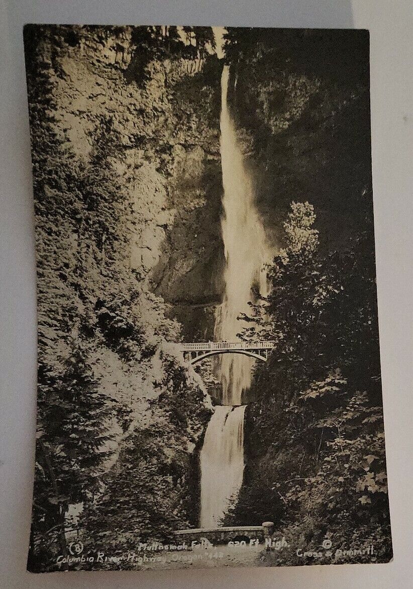 Multnomah Water Falls Real Photo Postcard Columbia River Hwy Oregon 1920s RPPC