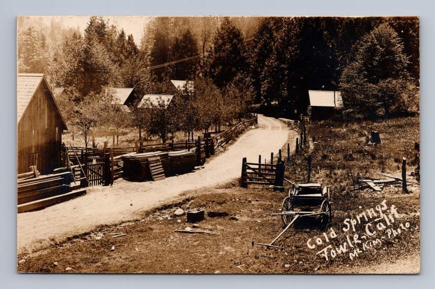 Cold Springs TOWLE California RPPC Antique Placer County Photo Cover 1915
