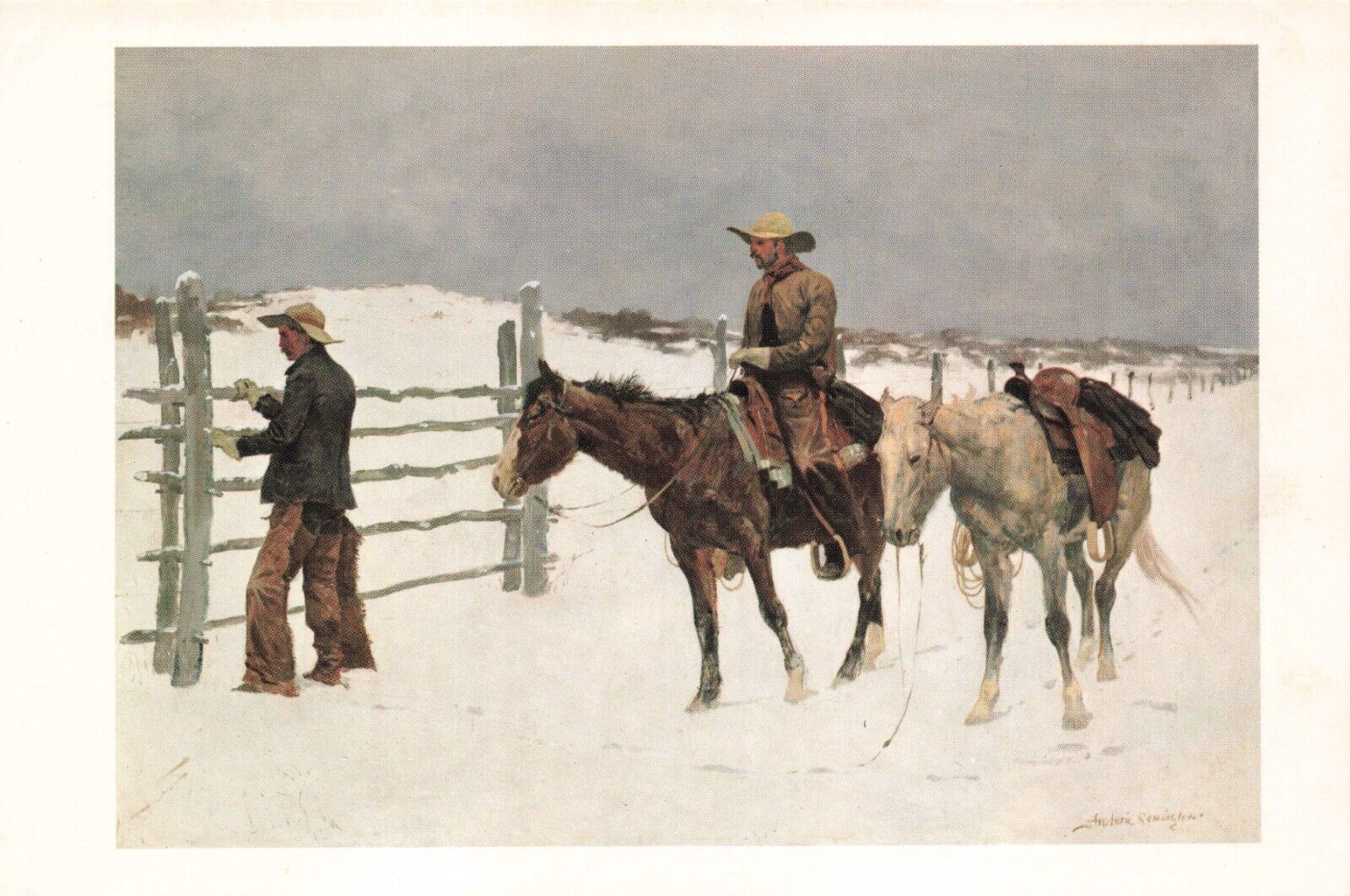 Postcard Western Art Frederic Remington \