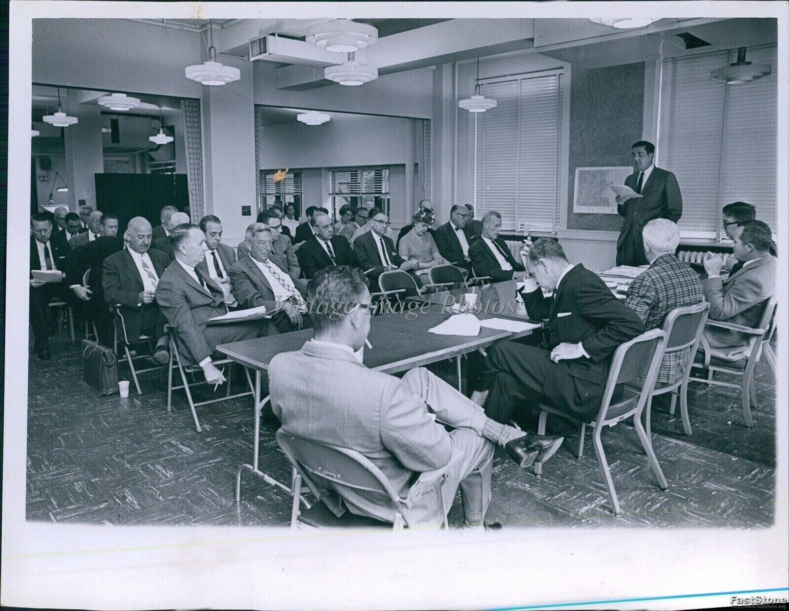 1965 Mbta Director Robert Springer At Board Meeting Mass Transit Photo 7X9