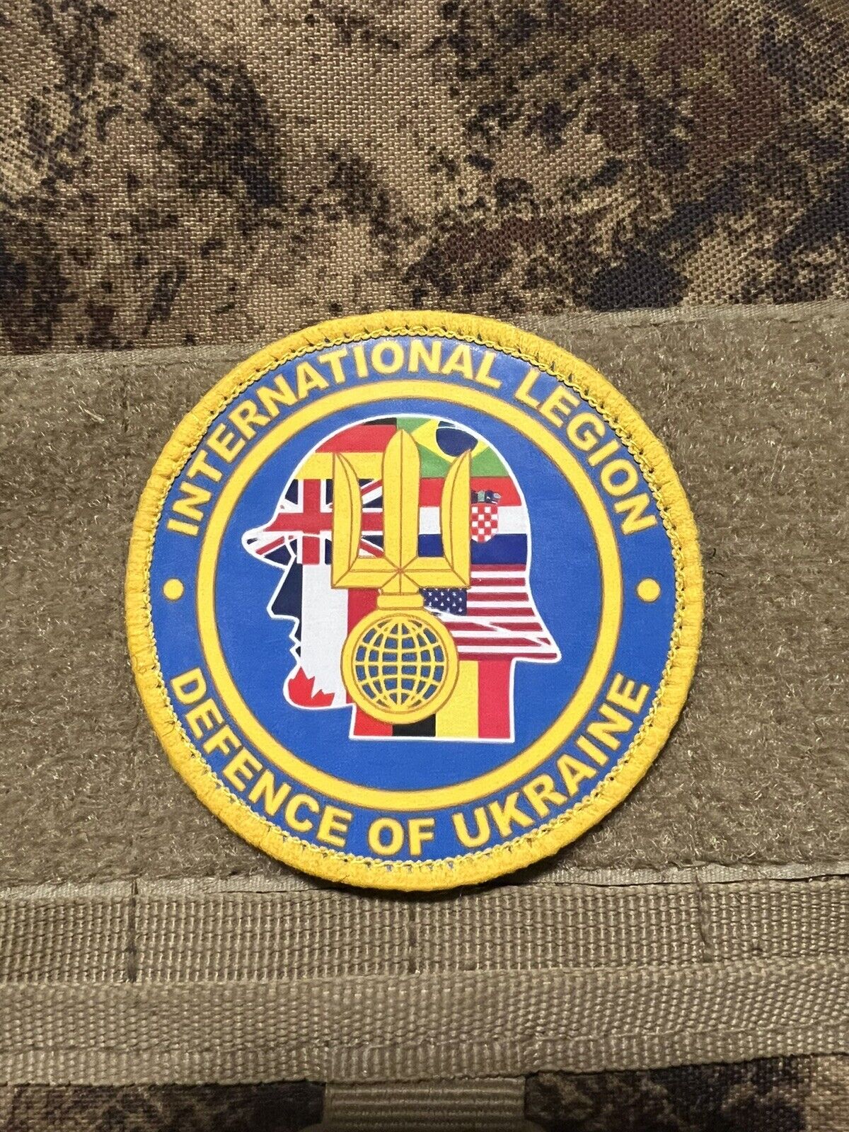 Ukrainian Army Morale Patch International Legion of Ukraine Tactical Badge Hook