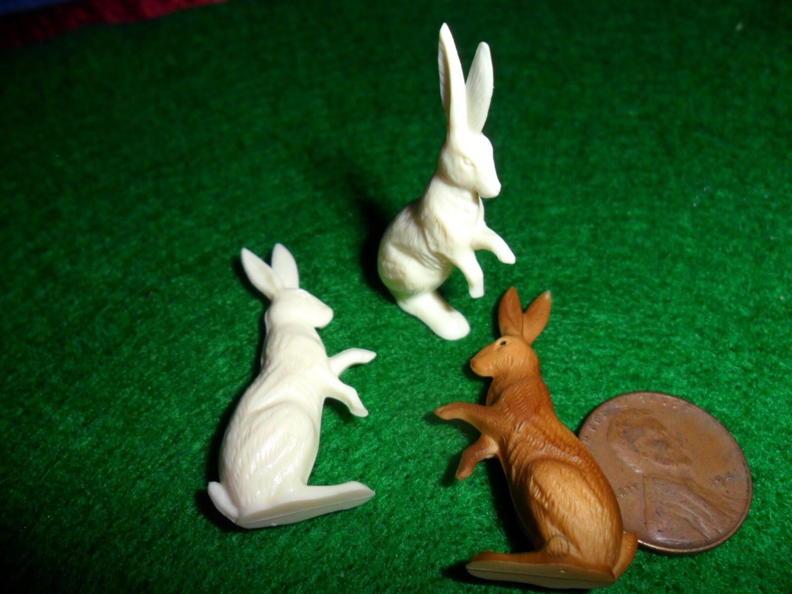 Vintage Plastic Standing Rabbits- Western Germany