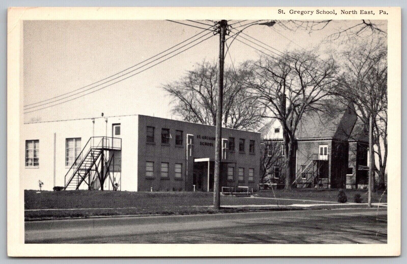 Saint Gregory School Campus North East Pennsylvania Street View Penn PA Postcard