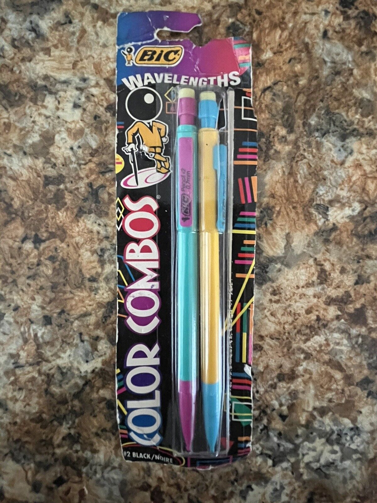 Vintage New 1994 BIC Wavelengths Color Combos 2pk No. 2 Mechanical Pencils NOS