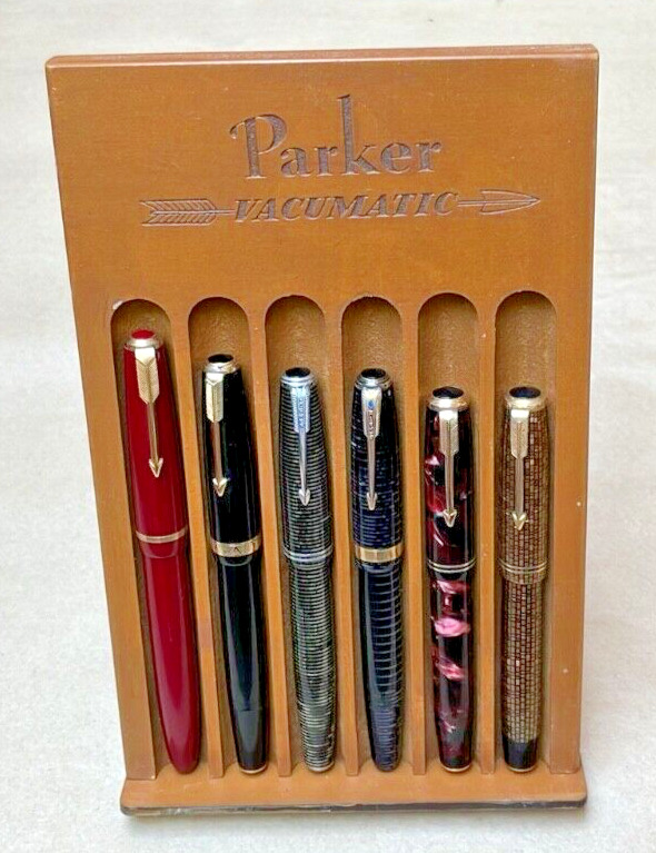 Amazing Hand Crafted Fountain Pen Desktop Display for Parker Vacumatic , 1995.