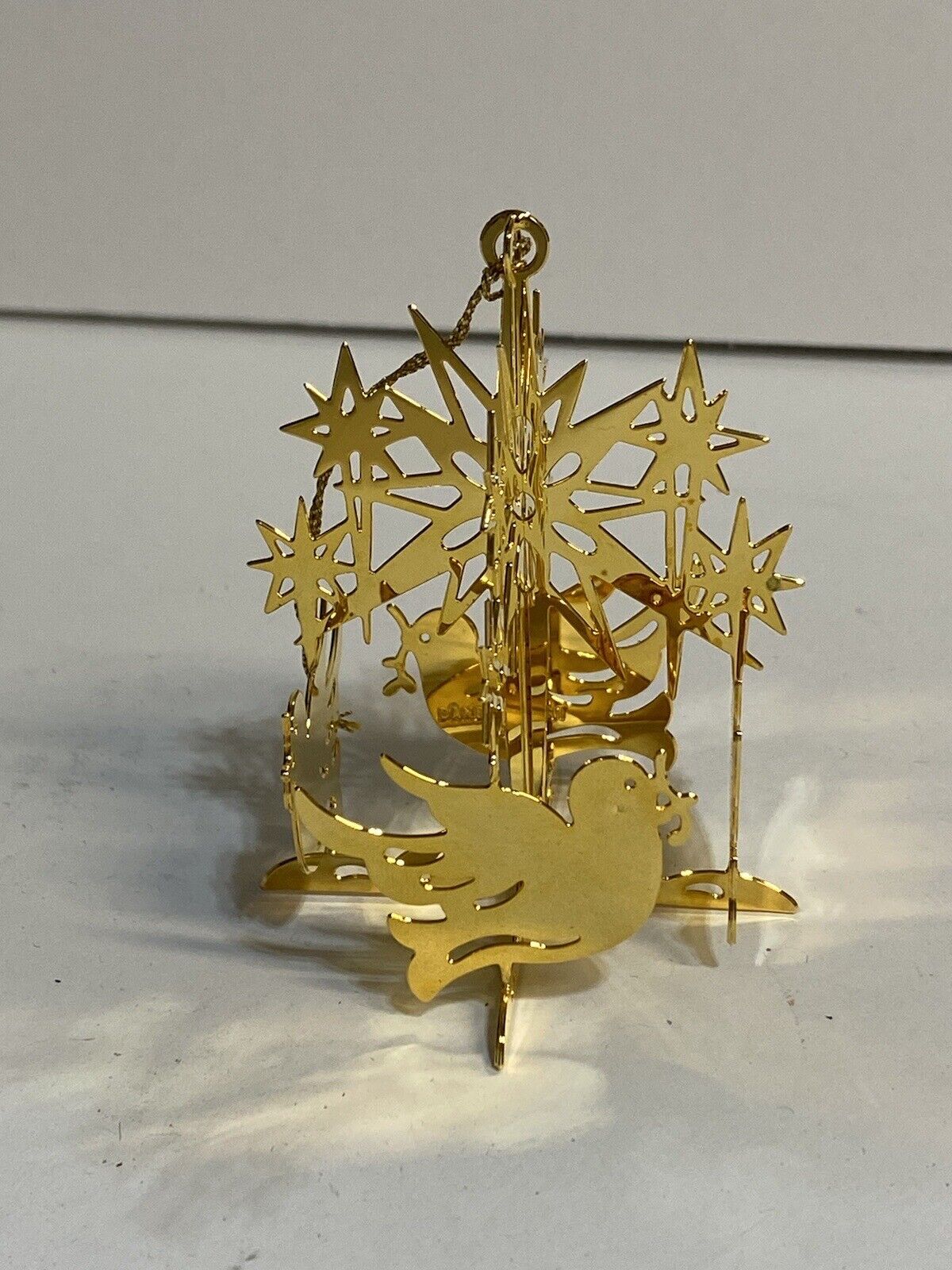 Danbury Mint 1986 Gold Christmas Ornament -  Four Birds A\'Calling