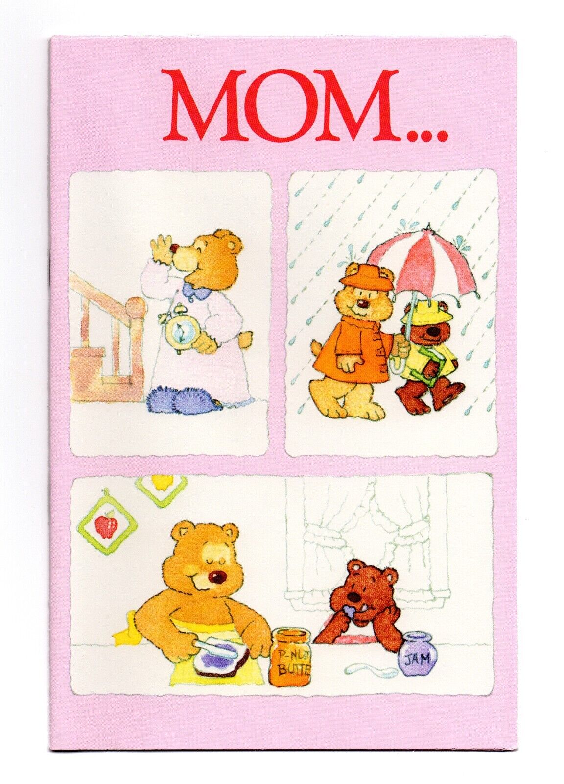 Cute Vintage MOTHER'S DAY Greeting Card FOR MOM, Teddy Bear Love by Hallmark + ✉