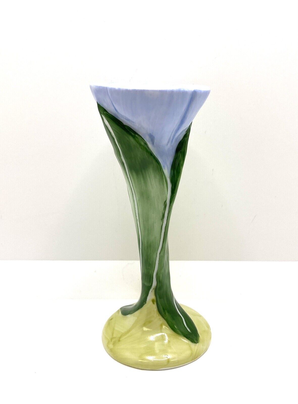 Vintage Villeroy And Boch Hand-Painted Blue Flower Bud Vase