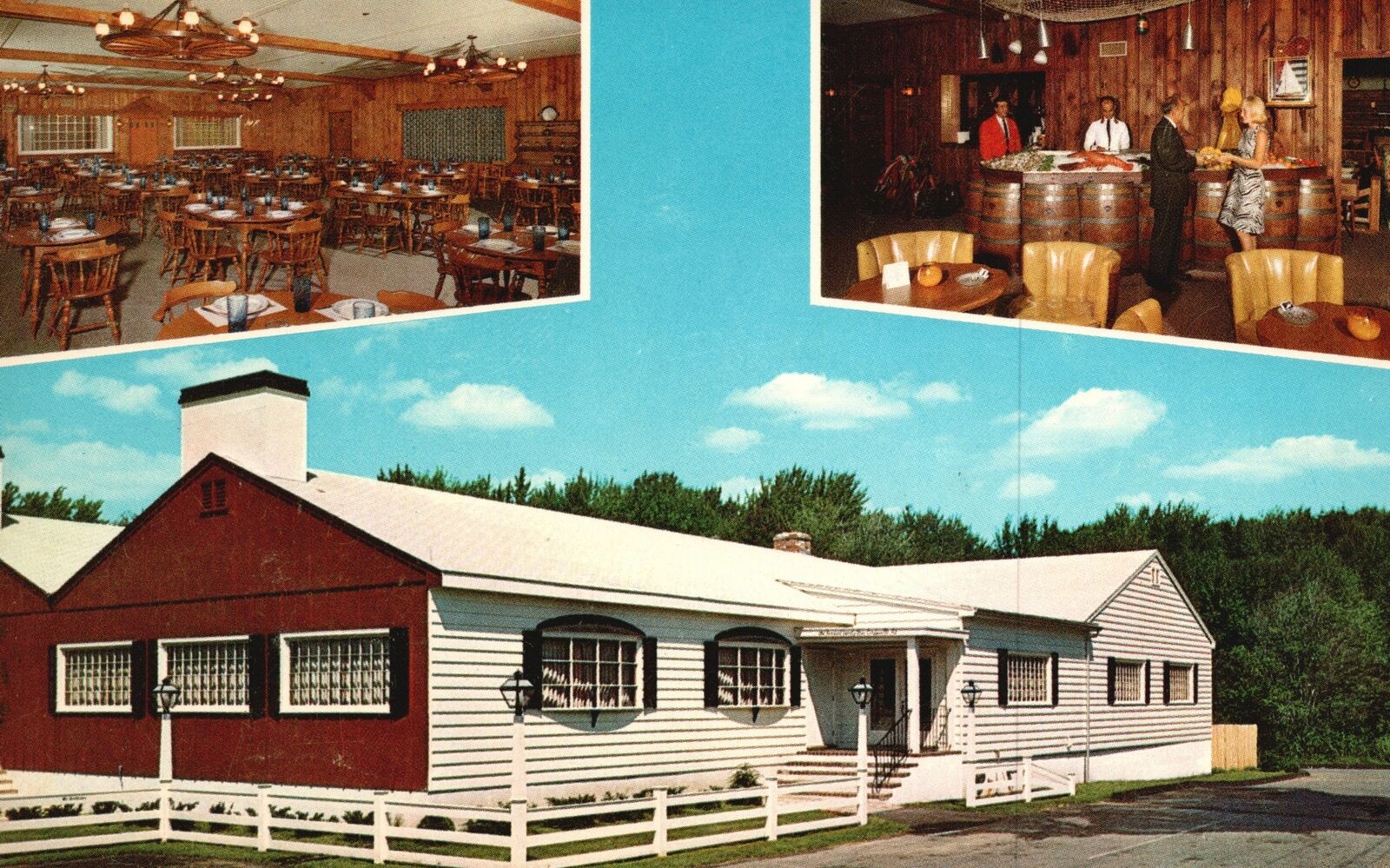 Postcard Anthony's Steak House Route 9 Framingham Massachusetts MA Yankee Pub.