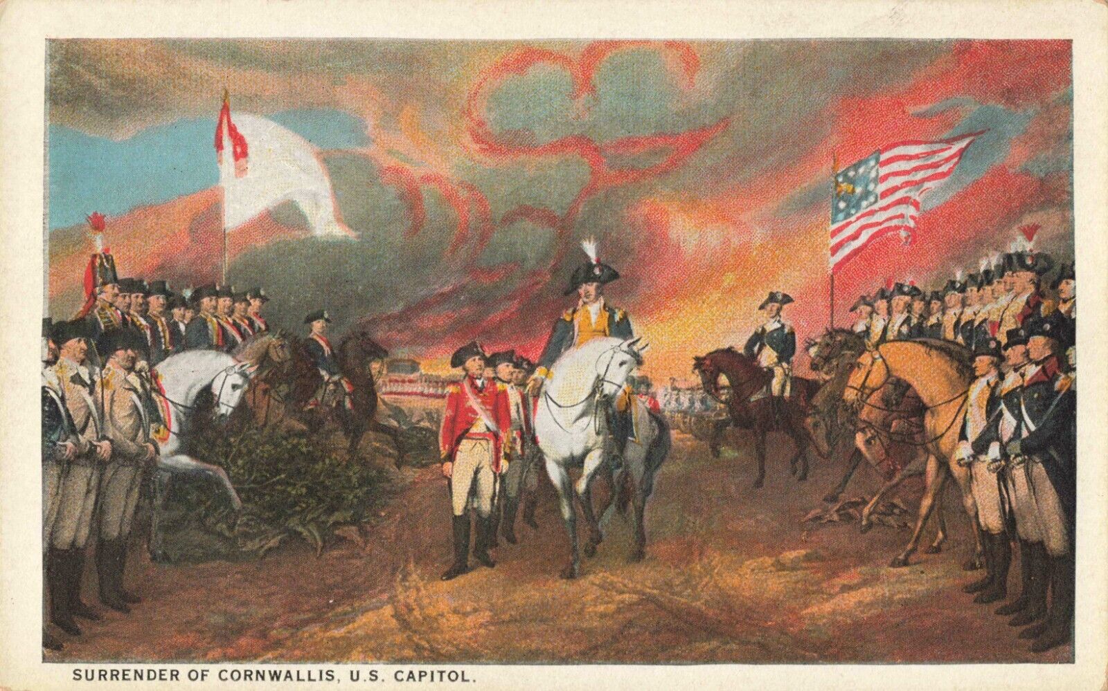 Washington DC, Surrender of Cornwallis US Capitol, Antique Postcard