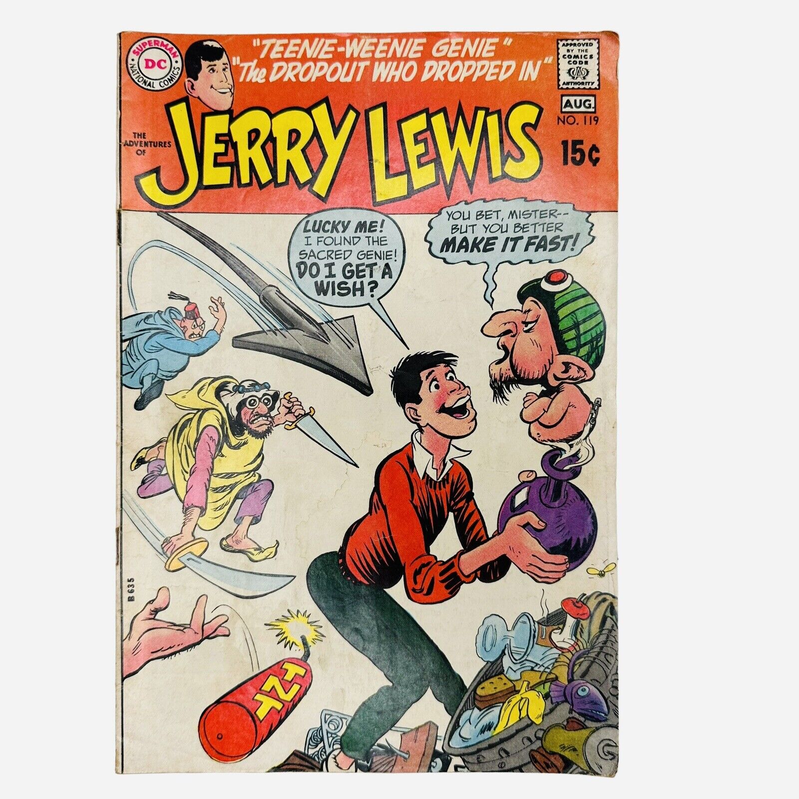 The Adventures of Jerry Lewis DC No. 119 August 1970 Teenie Weenie Genie 15 Cent