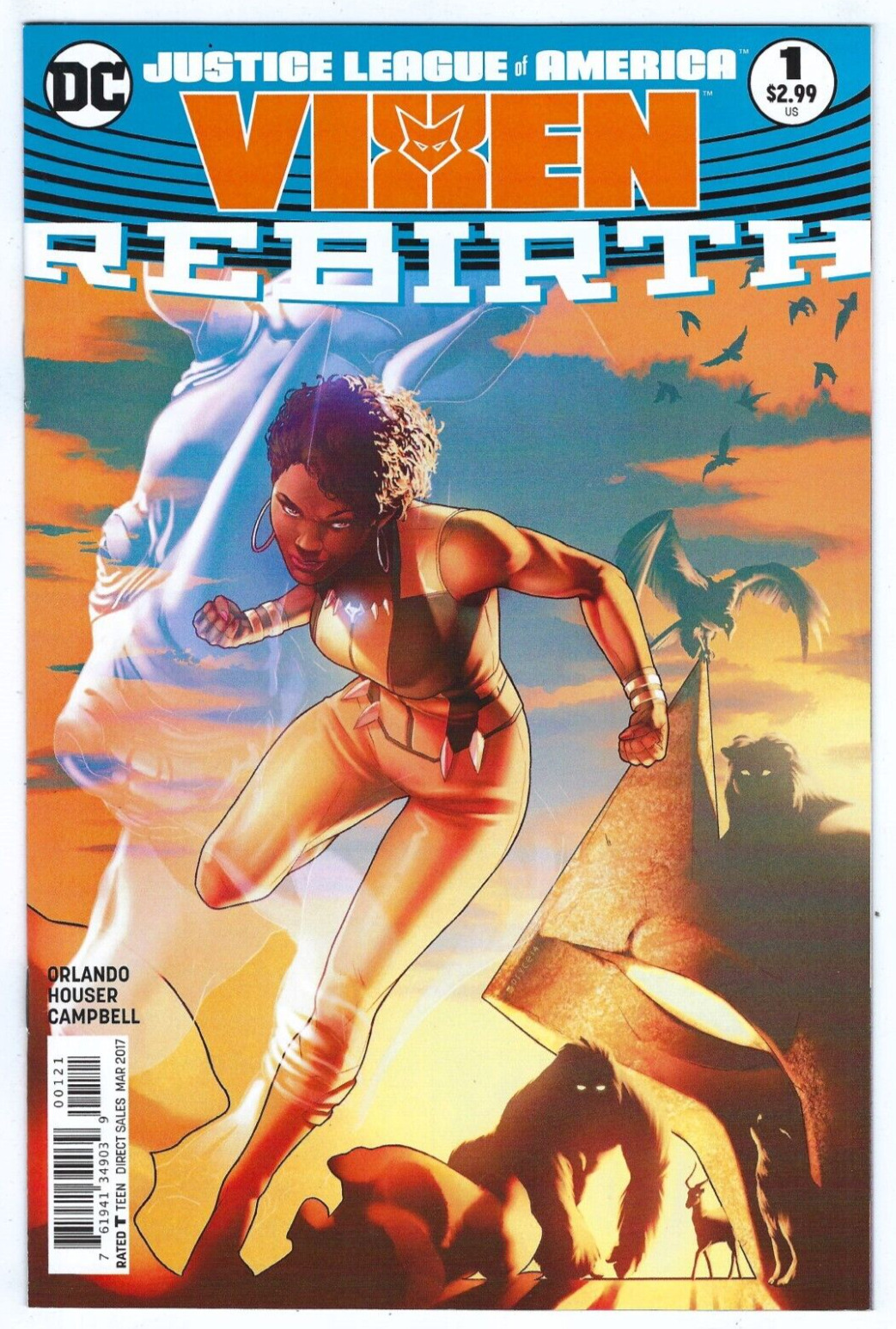 DC Comics JUSTICE LEAGUE OF AMERICA VIXEN REBIRTH #1 first printing cover B