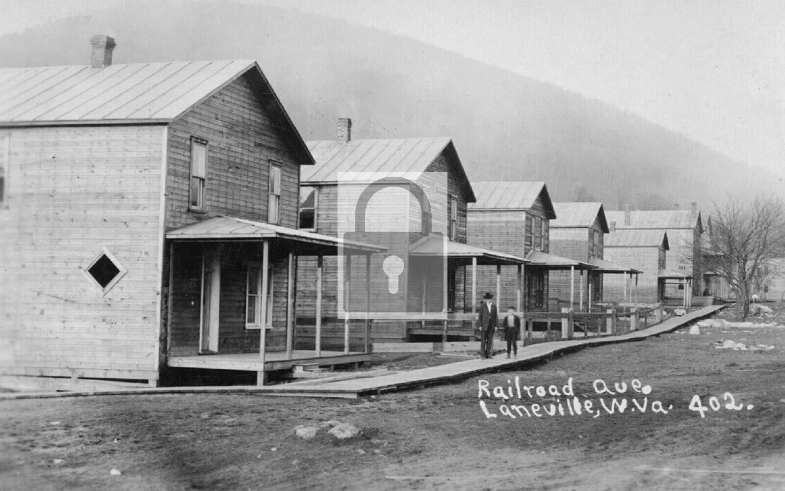Street View Railroad Ave Laneville West Virginia WV Reprint Postcard