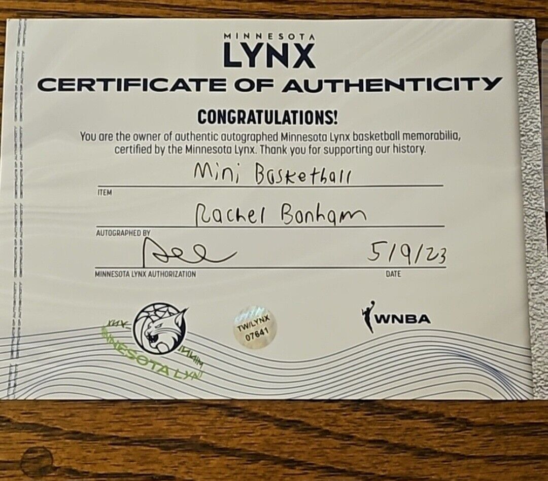 Minnesota Lynx Rachel Banham Autograph Basketball 
