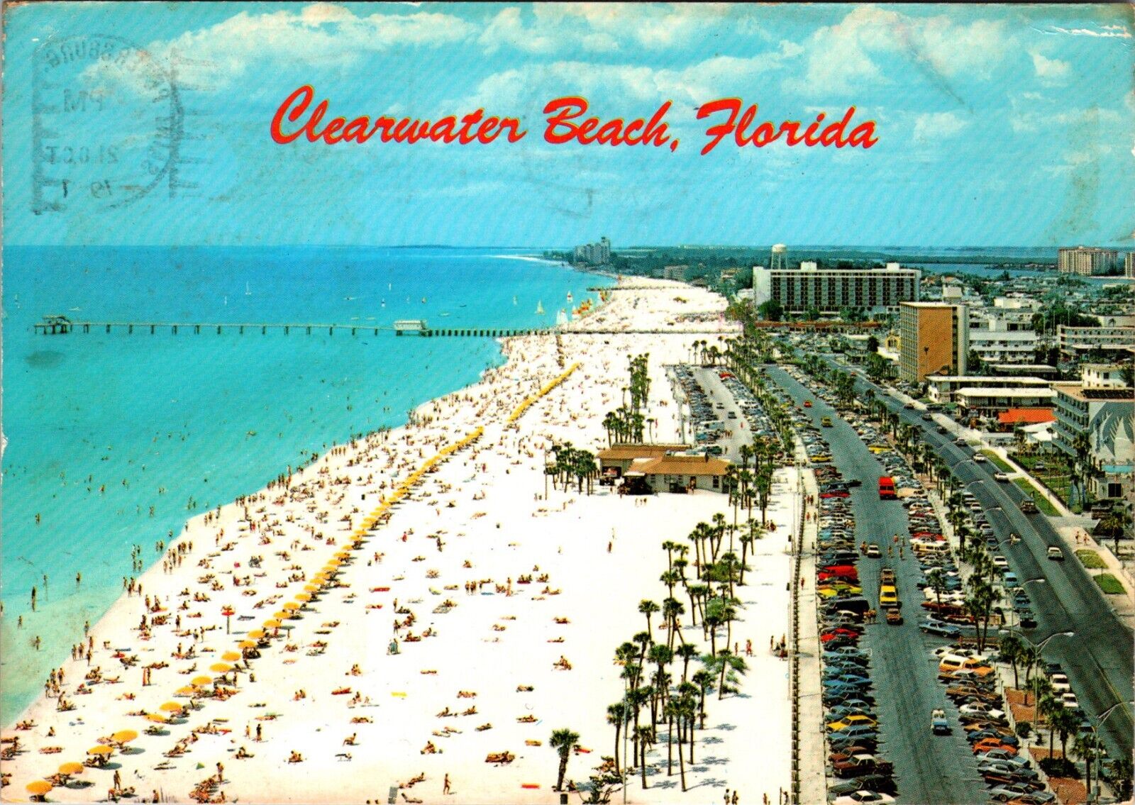 Aerial View of Clearwater Beach, FL Florida Postcard G958