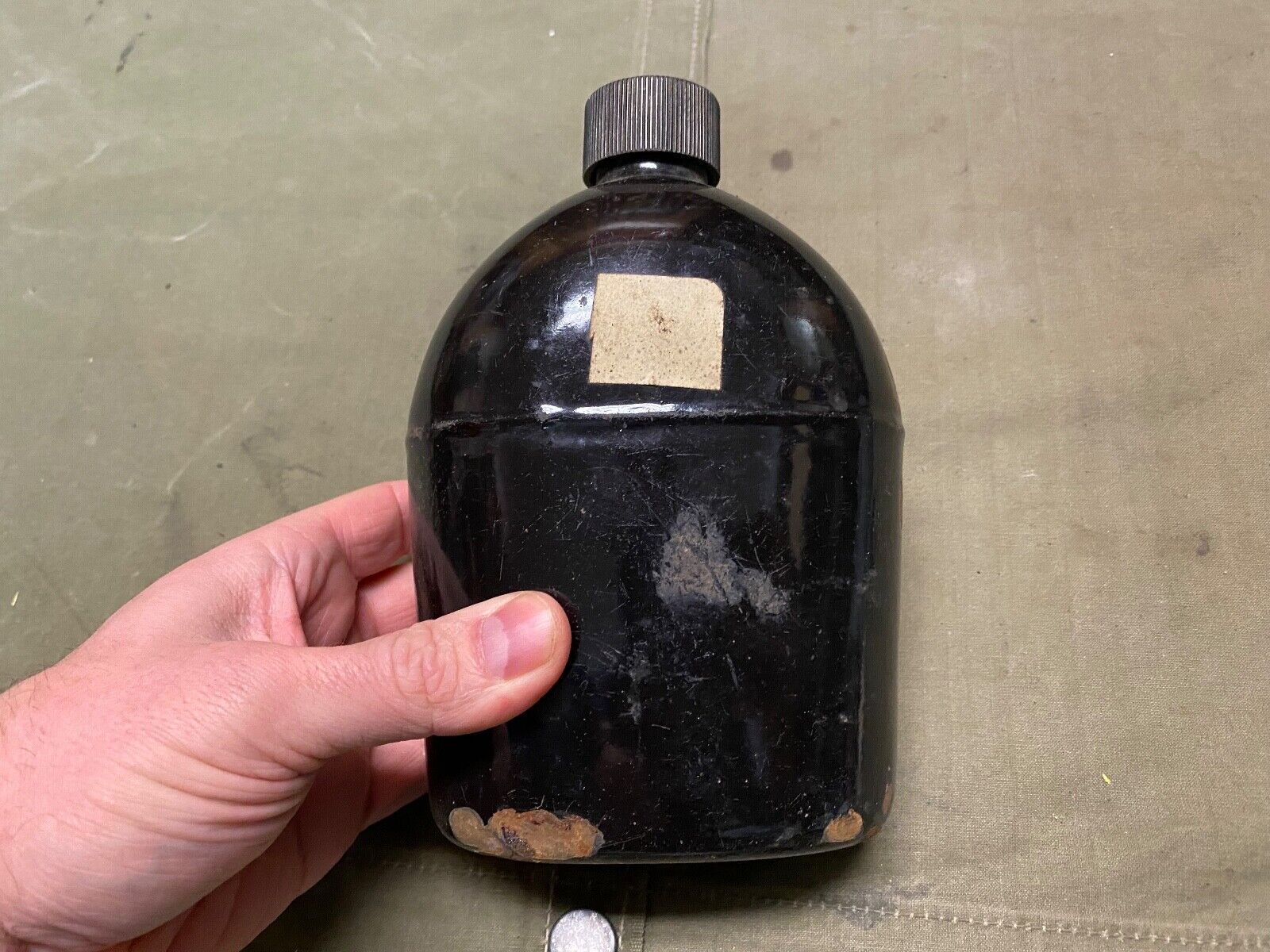 ORIGINAL WWII US ARMY M1942 ENAMEL CANTEEN-DATED 1942