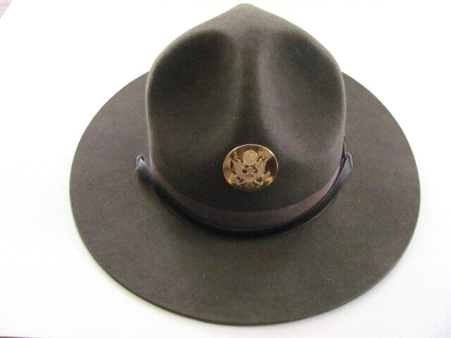 US MILITARY DRILL SERGEANTS HAT, F-40 INSTRUCTOR, CAMPAIGN, 7-1/8, VINTAGE, NICE