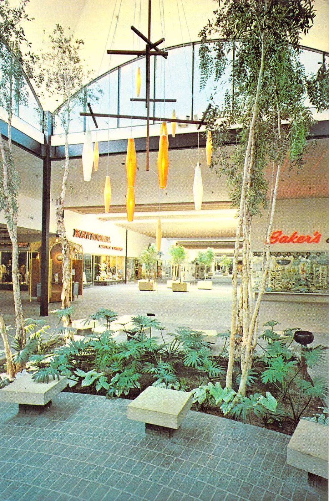 1965 MS Biloxi Edgewater Plaza Shopping City Mall Interior large 6x9 postcard