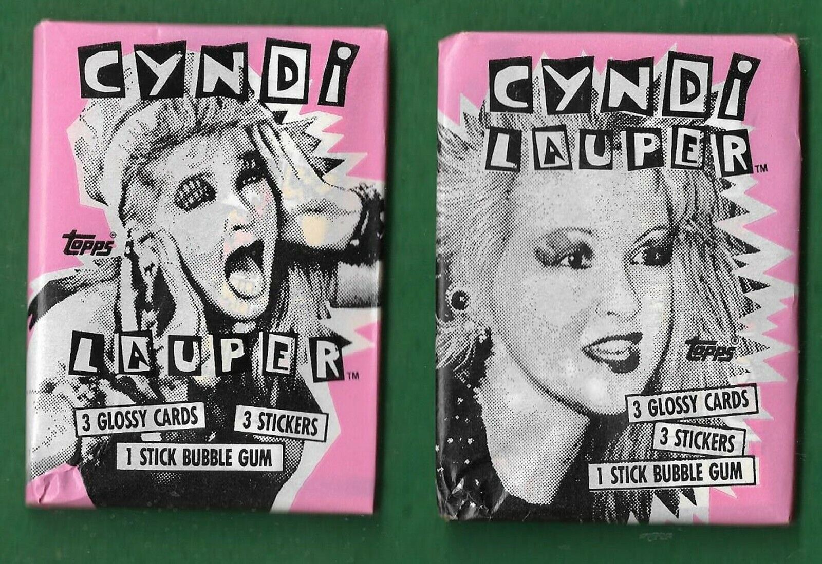TWO  (2) 1985 Topps Cyndi Lauper Trading Cards  unopened packs