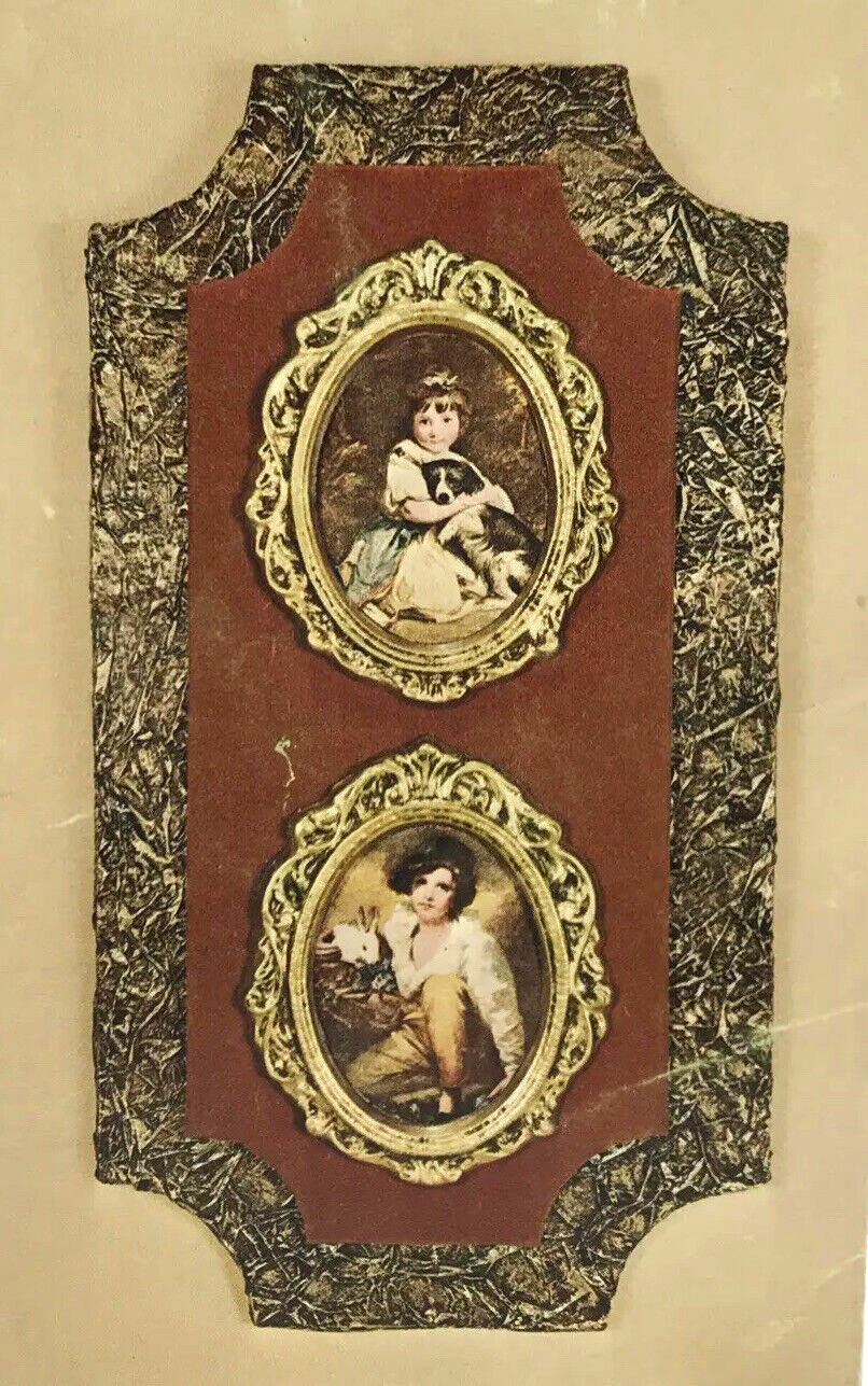 Antique Victorian Art Frames Postcard Boy with Rabbit Miss Bowles Girl Dog 9