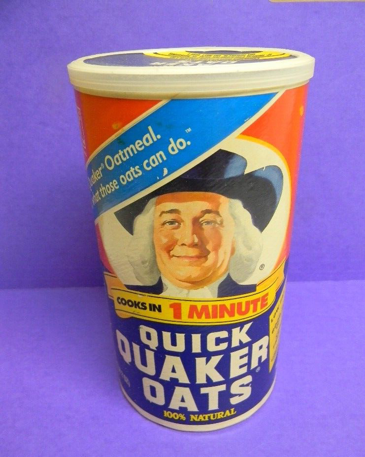 SEALED Vintage Quaker Oats Oatmeal Cardboard Container, Box - Advertising 1996