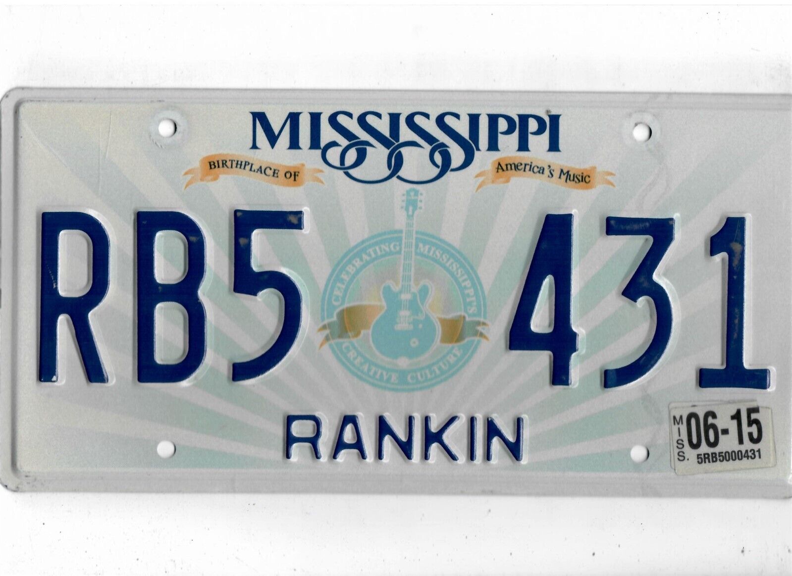 MISSISSIPPI 2015 license plate \