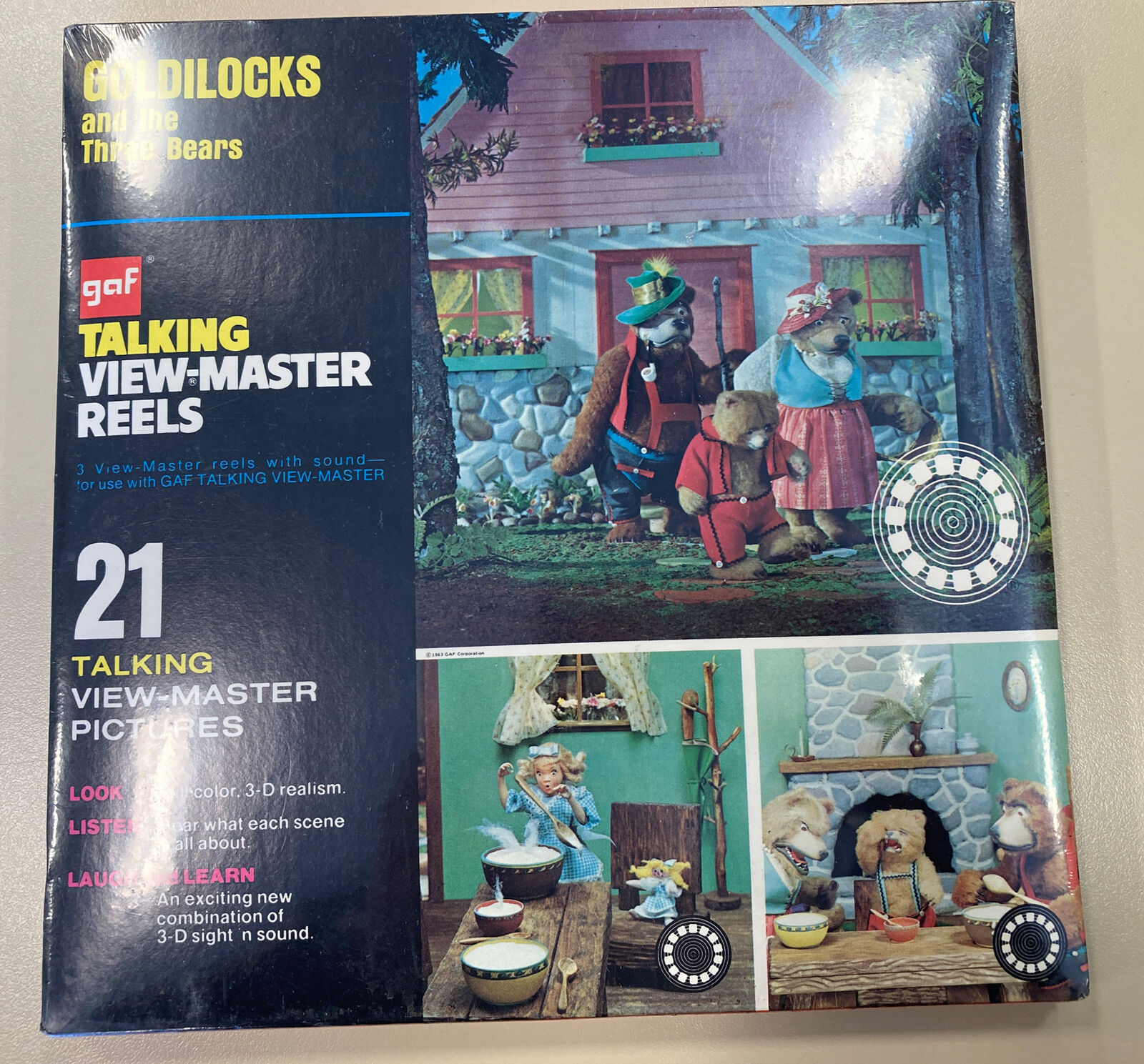1973 Goldilocks and the Three Bears GAF Talking Viewmaster Reel Set - NEW