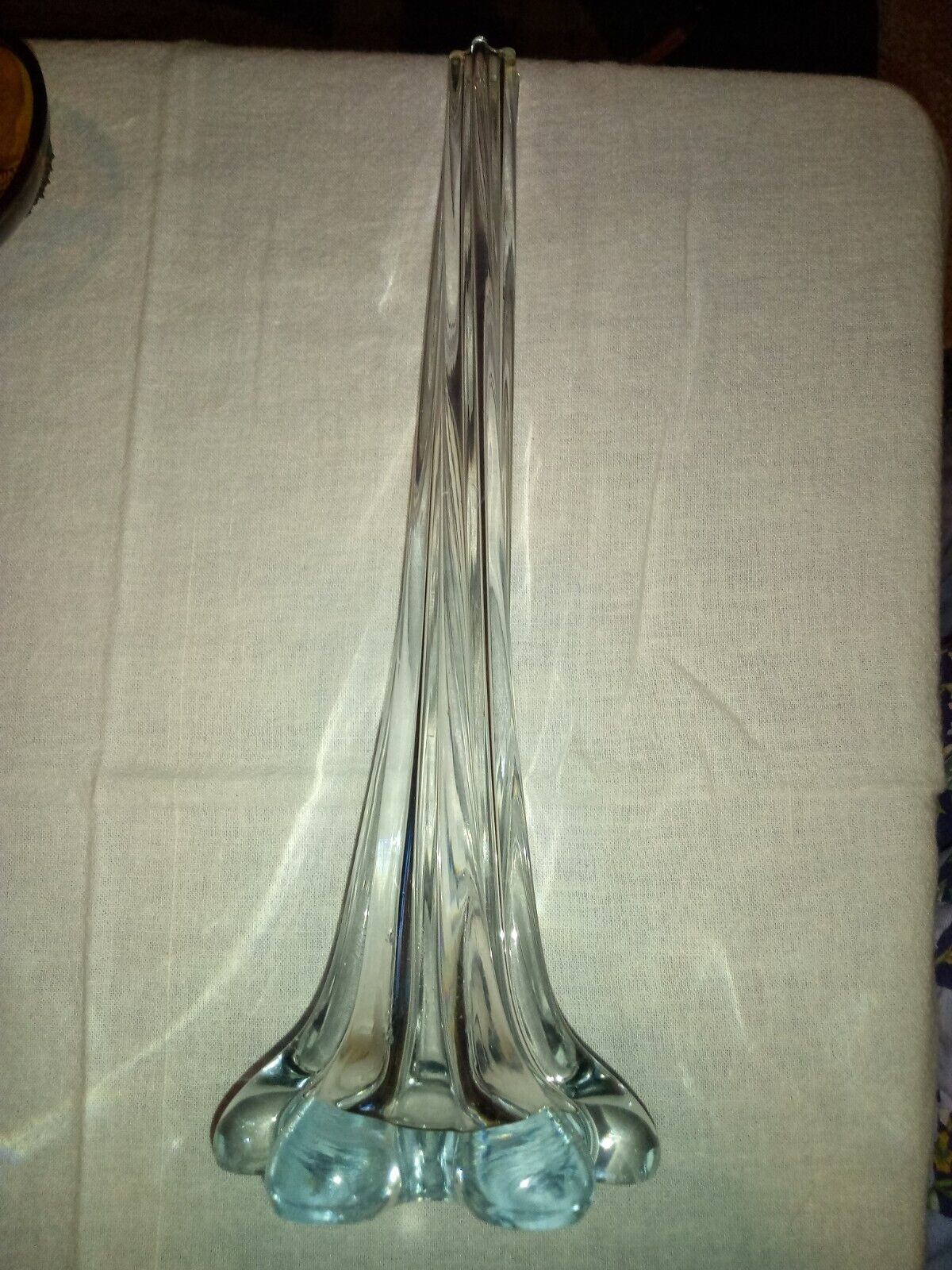 Vintage Clear Blown Glass Twisted/ Pulled \