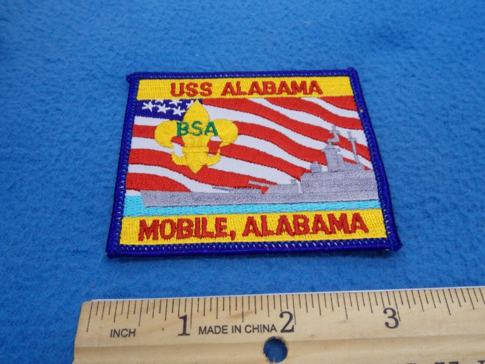 USS Alabama Mobile AL Memorial BSA Boy Scouts Overnight Souvenir Patch Badge
